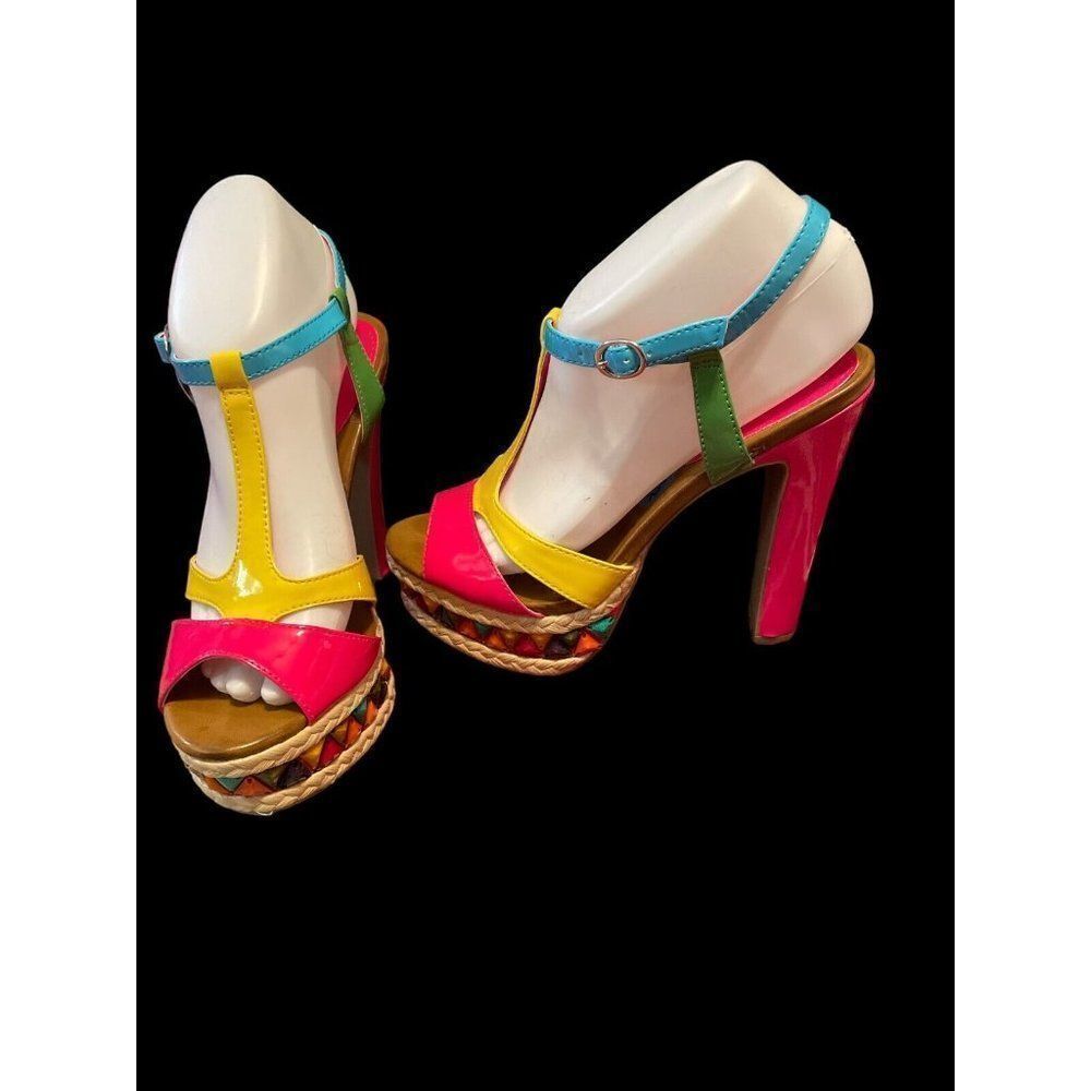 Unlisted Kenneth Cole platform shoes Carry Always Yellow, Pink Blue, green 6.5 - Picture 2 of 10